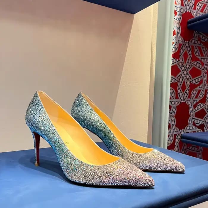 Talons hauts scintillants en cristal Bling pour femmes, chaussures de mariée violettes, Parker pointu, biscuits peu profonds, escarpins de banquet