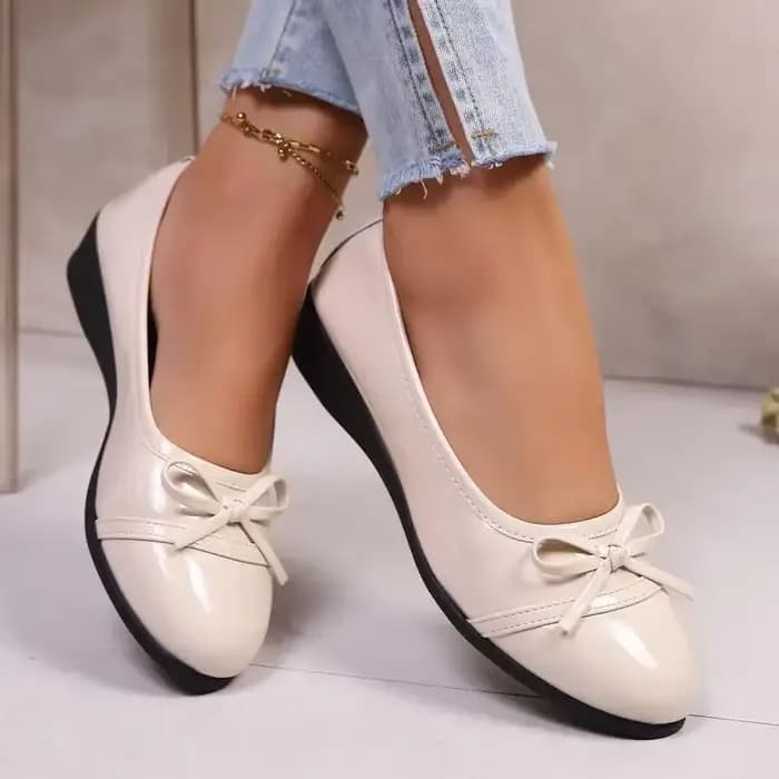 Escarpins rétro à bout rond et talons compensés pour femmes