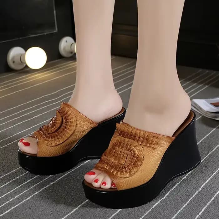 CEYANEAO – sandales en cuir véritable pour femmes