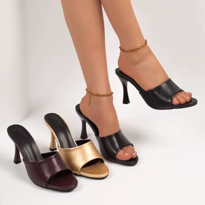 Sandales à talons hauts pour femmes, nouvelle collection Printemps-Été 2026, effet cuir peint, style élégant et tendance, portables en extérieur, antidérapantes