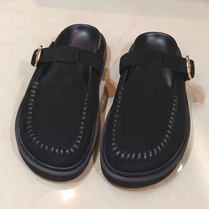 Mules à boucle en daim pour femme 2026