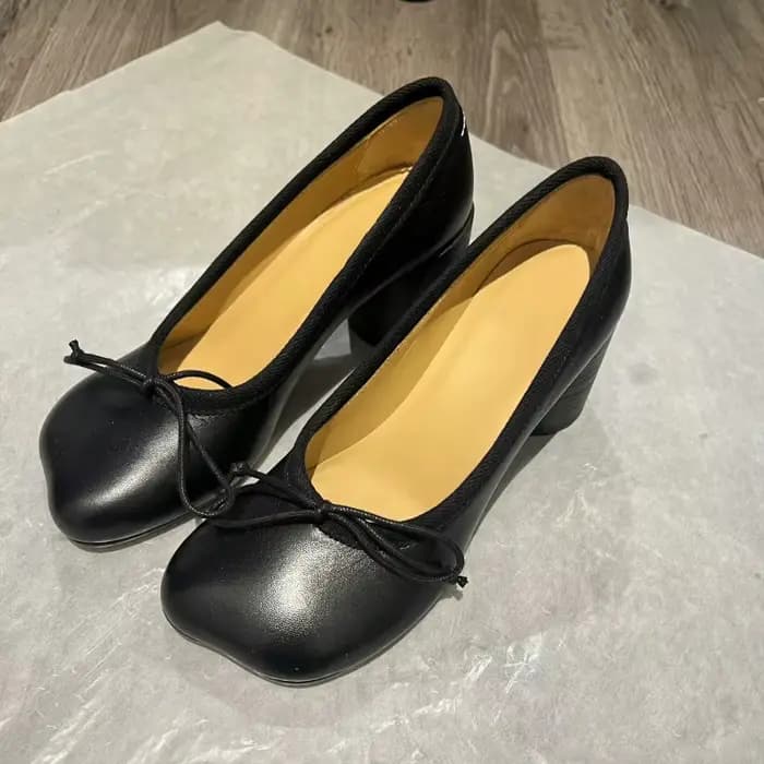 Chaussures Mary Jane à talons épais avec nœud papillon pour femmes