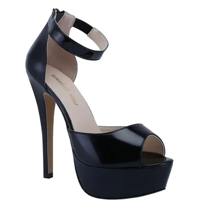 Femmes sandales nouveau Sexy 14CM plate-forme Super talons aiguilles bout ouvert bride à la cheville sandale gladiateur robe de soirée chaussures de mariage