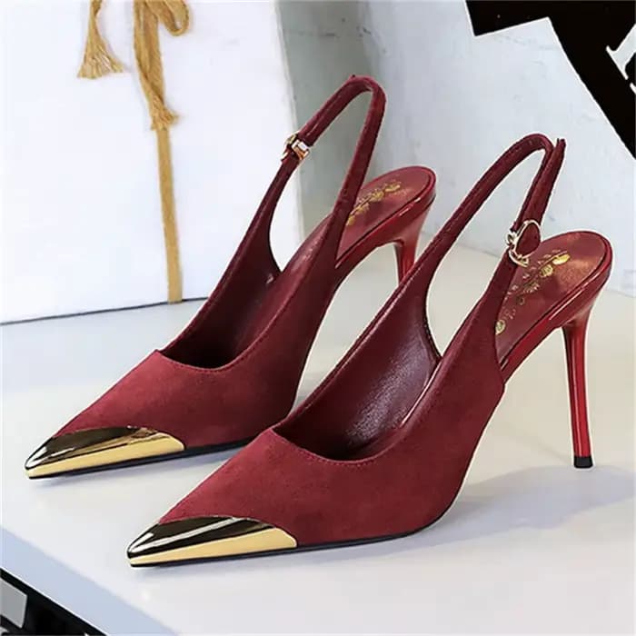 BIGTREE printemps mode creux femmes pompes élégant boucle Slingbacks fête talons fins Femme chaussures Zapatos Mujer