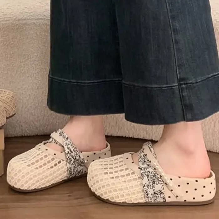 Mules Mary Jane en maille respirante pour femmes