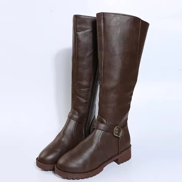 Bottes hautes au genou marron vintage pour femmes