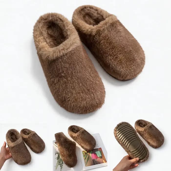 Mules en fausse fourrure pour femmes