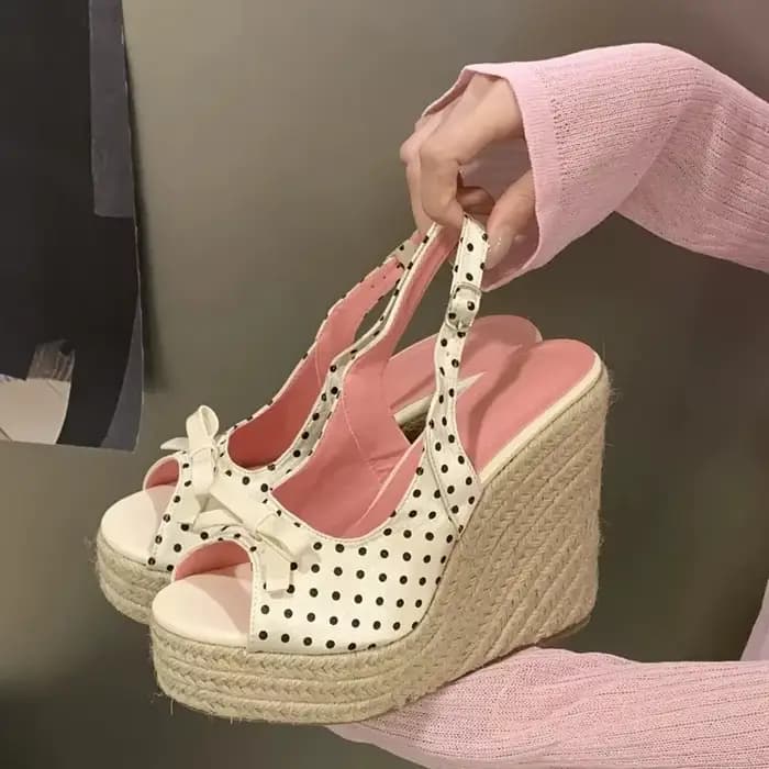 Sandales compensées d'été pour femme, style décontracté français, à bout ouvert, chaussures de créateur tendance, Sandalias Mujer