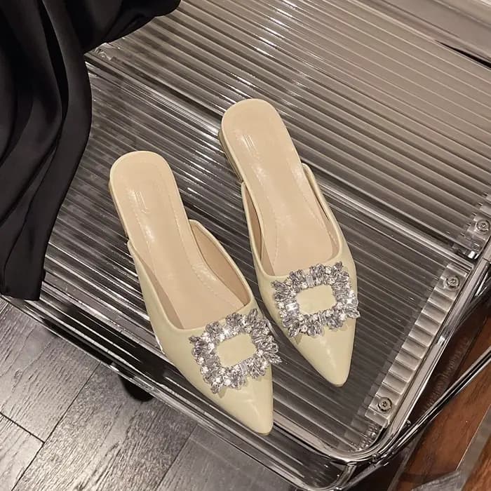 Nouvelles mules pour femmes à bout pointu et talon bas
