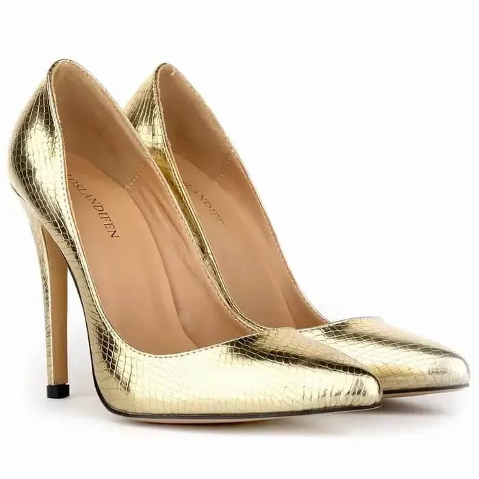 Femmes talons hauts Style classique bout pointu sans lacet 12 cm dames élégantes Crocodile plaine