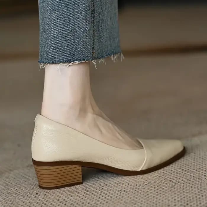Escarpins pointus à talons mi-hauts pour femmes