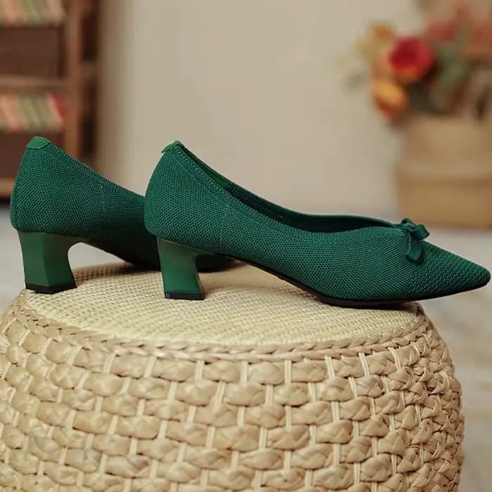 Talons hauts pour femme, chaussures simples tissées