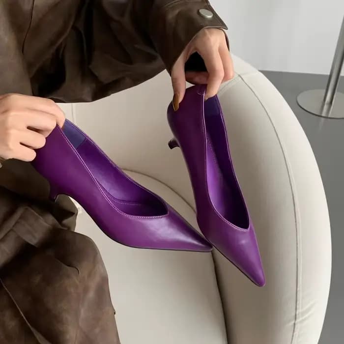SUOJIALUN 2025 printemps nouvelle marque femmes pompes chaussures mode bout pointu peu profond sans lacet