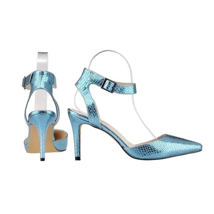 Femmes Sansals talons aiguilles Crocodile Sexy pompes décontracté en cuir PU mode bout ouvert