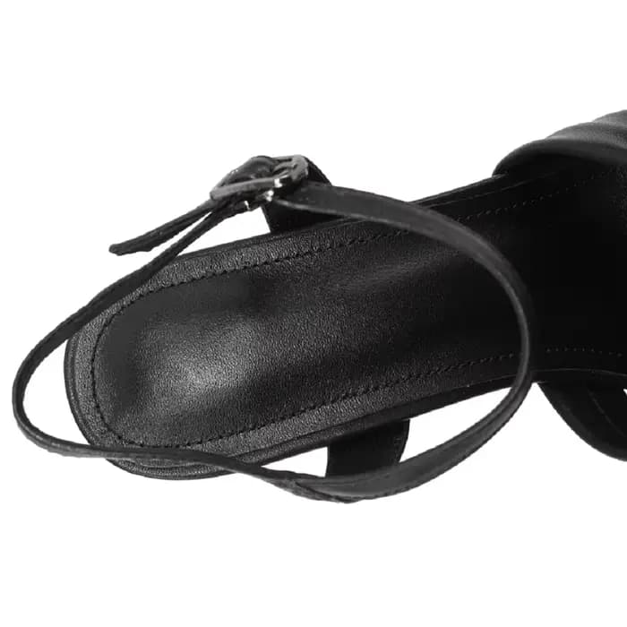 【JOCHEBED HU】 Sandales à plateforme en cuir véritable faites à la main