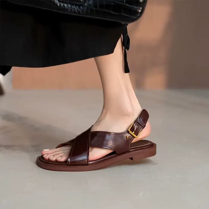 Sandales d'Été en Cuir group pour Femme