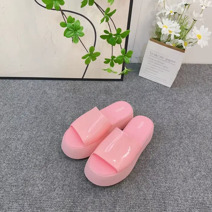 Mini Melissas sandales d'été femmes pantoufles bout carré talons hauts