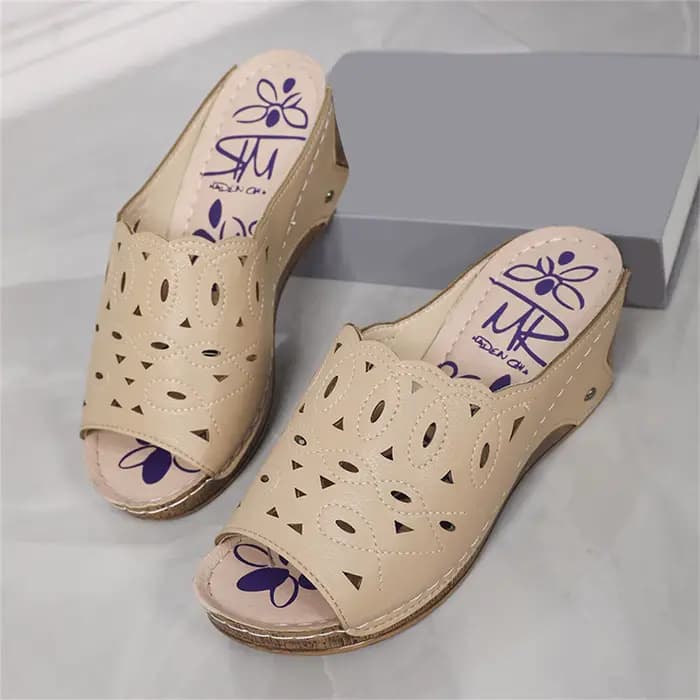 Sandales romaines en cuir évidées pour femmes