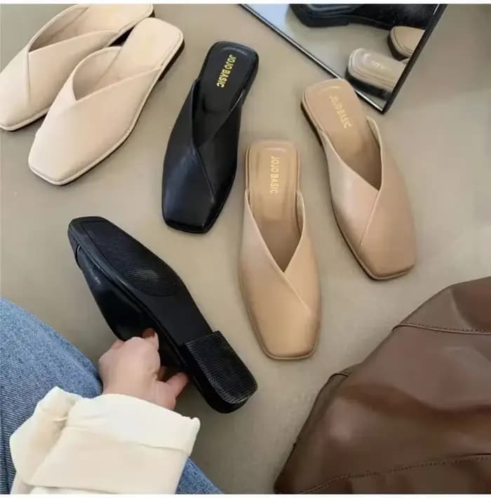 Mules de styliste à bout carré pour femmes