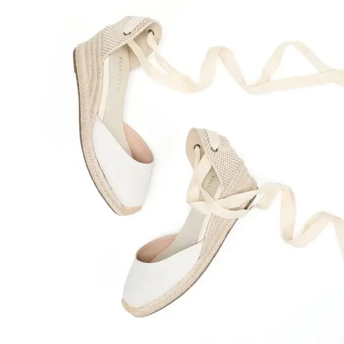 Chaussures compensées pour femmes, sandales à lacets, simples et élégantes, talon moyen, bride à la cheville, plateforme en Espadrille pour un été confortable
