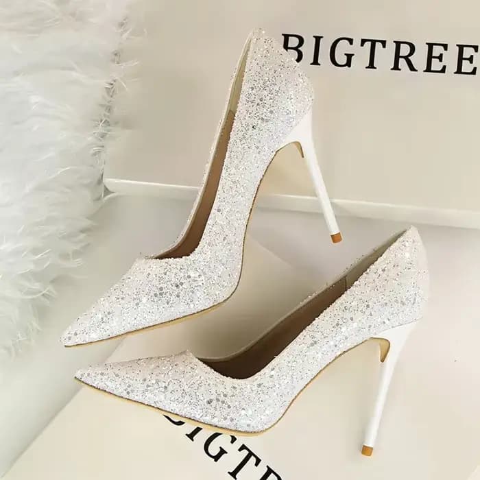 Femmes pompes mode talons hauts fête de mariage Bling