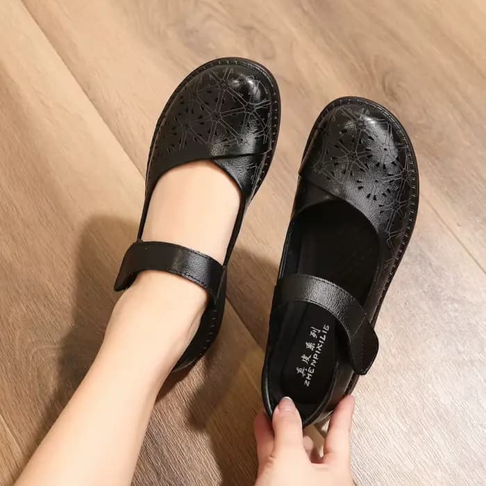 Chaussures d'été femmes Mary Janes en cuir véritable doux confort sandales dames