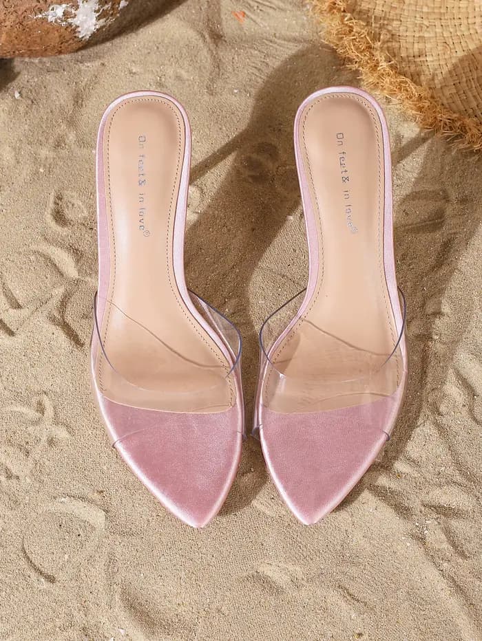 Sandales mules à talon aiguille transparentes en TPU