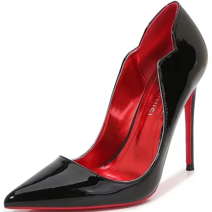 Escarpins en cuir verni à talons hauts et fins pour femmes
