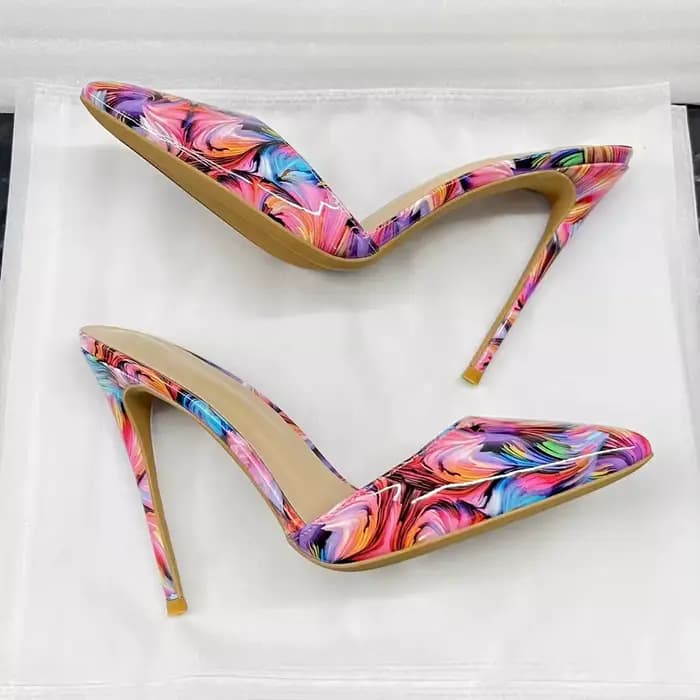 Mules à talons hauts de 8/10/12 cm à bout pointu pour femmes avec un style distinctif