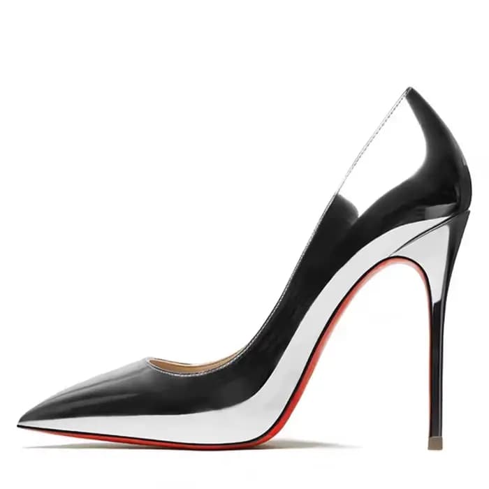 Talons hauts argentés, talons fins pour femmes