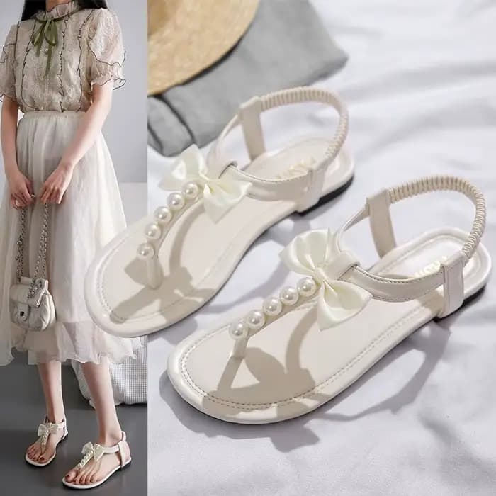 Chaussures Beige été 2025 sans talon diamant