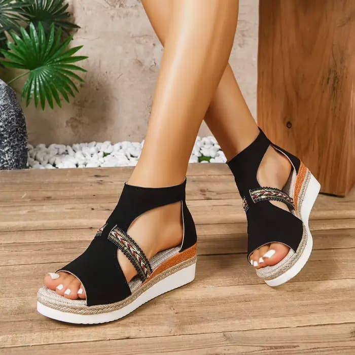 Sandales compensées tendance pour femmes, sandales décontractées à plateforme, nouvelles chaussures légères d'été 2026 pour femmes, chaussures de plage de luxe de créateur