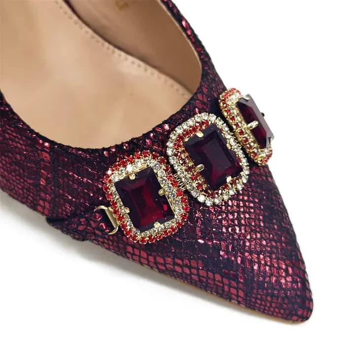 Ensemble de chaussures et sacs à talons hauts pointus en biscuits pour femmes