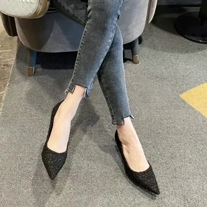 Escarpins à talons aiguilles en tissu Tweed pour femmes
