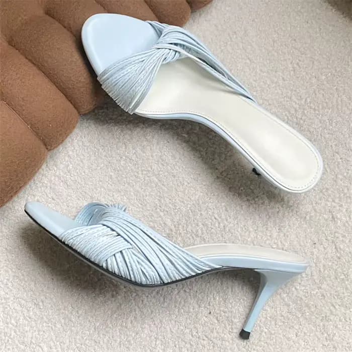 Pantoufles élégantes à talons aiguilles pour femmes, sandales sexy à bout pointu et à bande étroite, chaussures confortables pour femmes