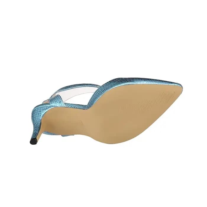 Femmes Sansals talons aiguilles Crocodile Sexy pompes décontracté en cuir PU mode bout ouvert