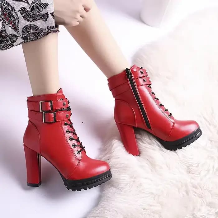 Bottes de rinçage en cuir pour femmes, talons hauts de bureau sexy, bottes à plateforme, chaussons ronds Parker, escarpins noirs pour dames, chaussures de fête, automne, nouveau, 2024