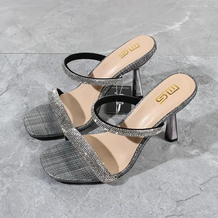 Chaussures d'été modernes en cristal PU pour femmes