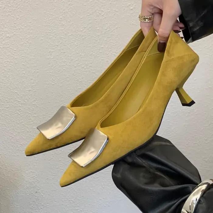Talons hauts chaussures pour femmes bout pointu mode chaussures Sexy daim luxe concepteur pompes 2025 automne nouvelle robe élégante Zapatos Mujer