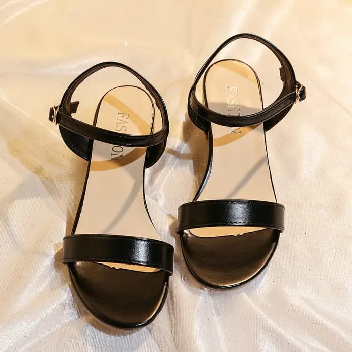 Sandales à talons hauts en cuir souple style romain pour femme – Nouvelle collection été, polyvalentes, confortables, amortissantes, style féerique, à boucle