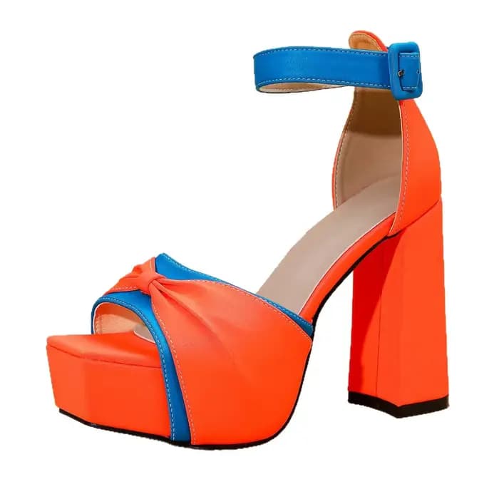 Sandales pour femmes 2026 Nouvelle collection été Tendance Polyvalentes Talon épais Confortables Imperméables Plateforme Talons hauts en cuir de porc double couche
