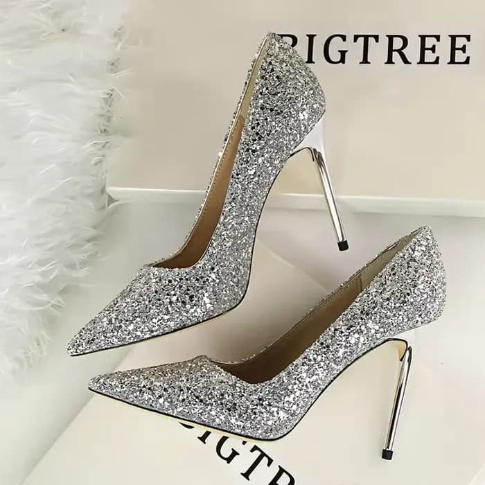Femmes pompes mode talons hauts fête de mariage Bling