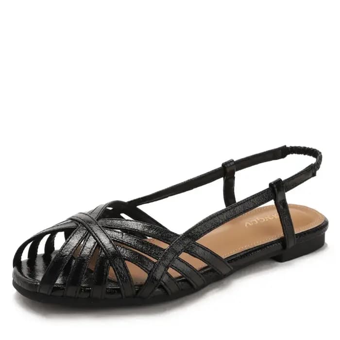 Sandales plates gladiateur pour femme, à bout ouvert, à bride arrière, respirantes, ajourées, pour la plage d'été, mode 2026, Zapatos