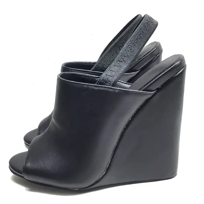 Sandales compensées noires pour femmes