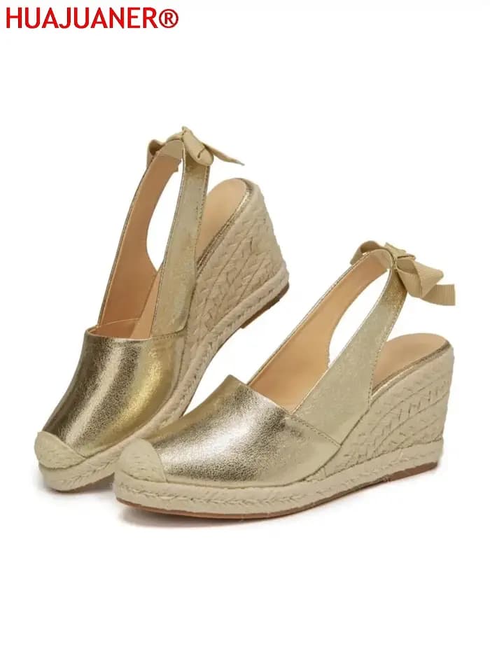 Sandales compensées pour femmes, style mode, à bout fermé, avec lanières, plateforme espadrille, élégantes, à bride arrière, chaussures d'été