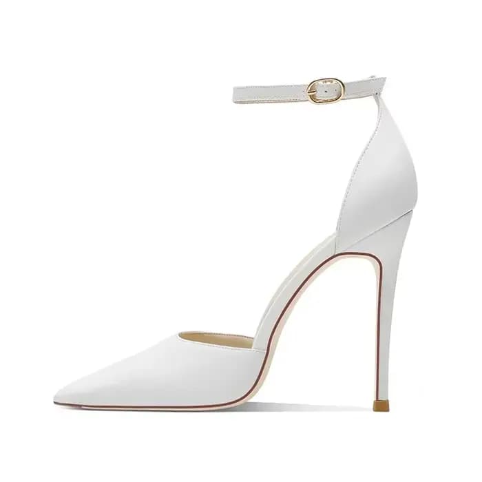 Sandales à talons hauts nus pour femmes françaises, lanière à boucle à une ligne, nouvelles sandales