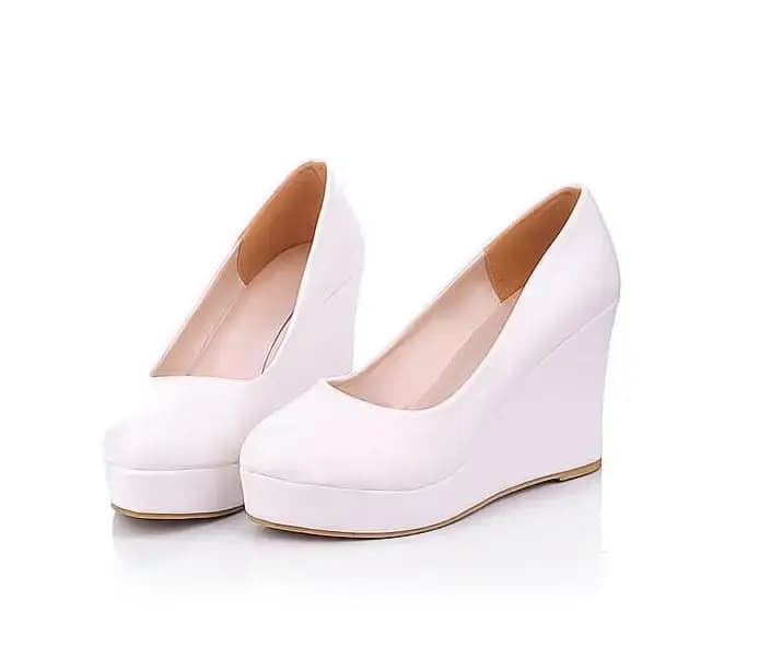 Chaussures à talons hauts compensés pour femmes, chaussures à plateforme blanches et noires, chaussures décontractées