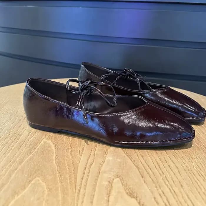 SUOJIALUN 2025 marque femmes Vintage chaussures plates grande taille dames élégant à lacets talons b