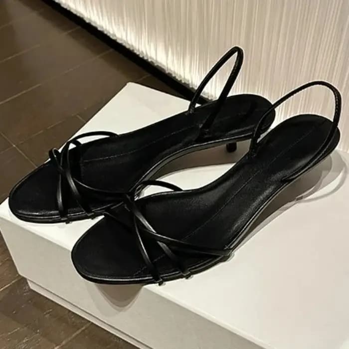 Escarpins à talons chaton à bretelles croisées pour femmes