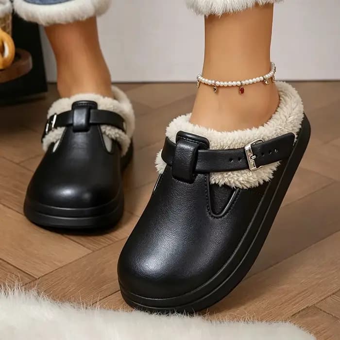 Mules imperméables en fourrure Eva pour femmes